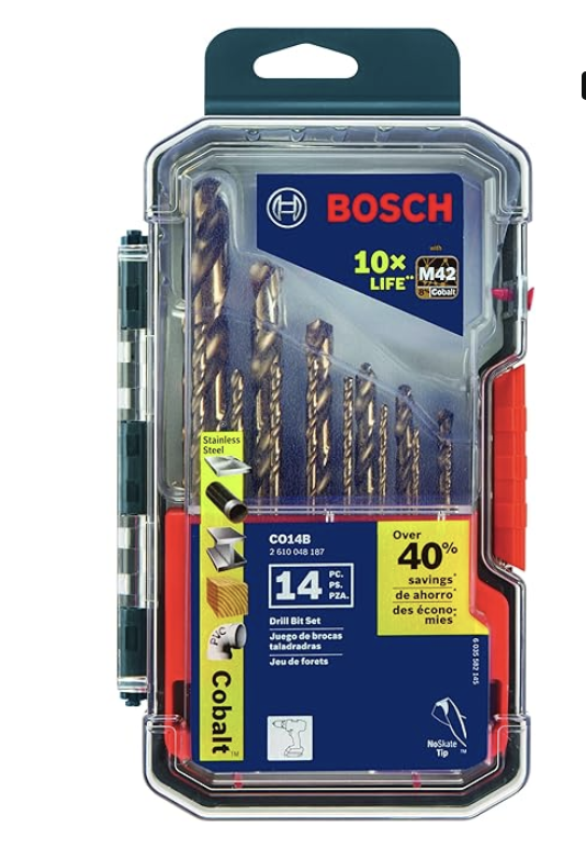 BOSCH CO14B 14-Piece Cobalt M42 Drill Bit Set