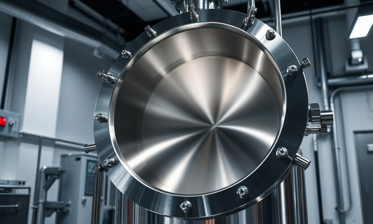 Stainless steel pharmaceutical reactor vessel with polished 316L interior